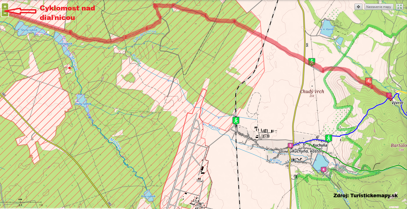 Palffyho cesta Mapa